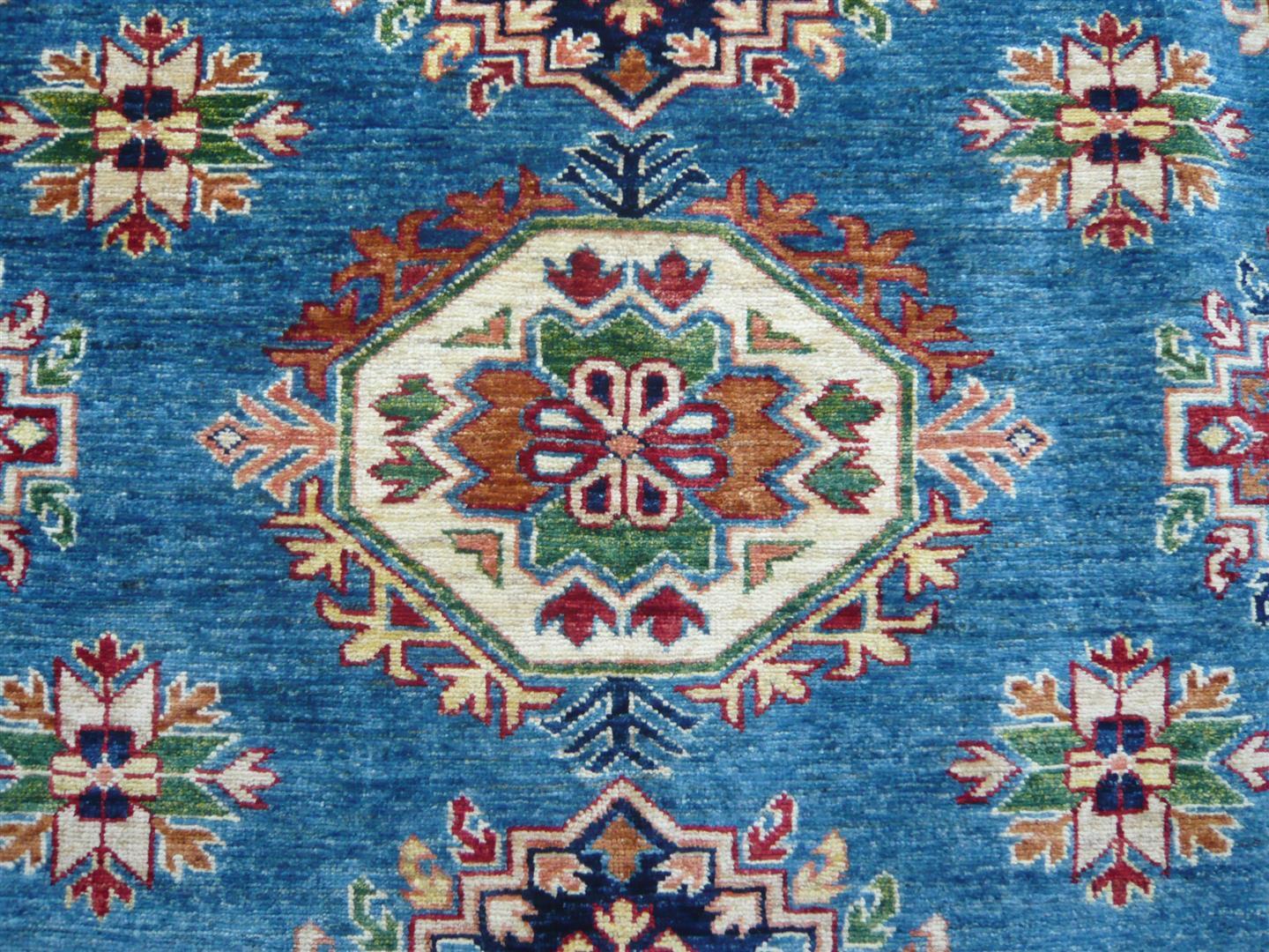 Fine Afghan Kazak Rug Blue