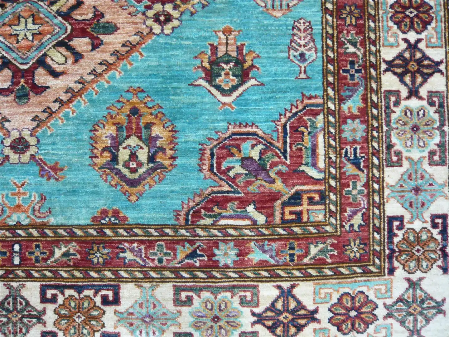 Fine Afghan Kazak Turquoise 2.42 x 1.72m