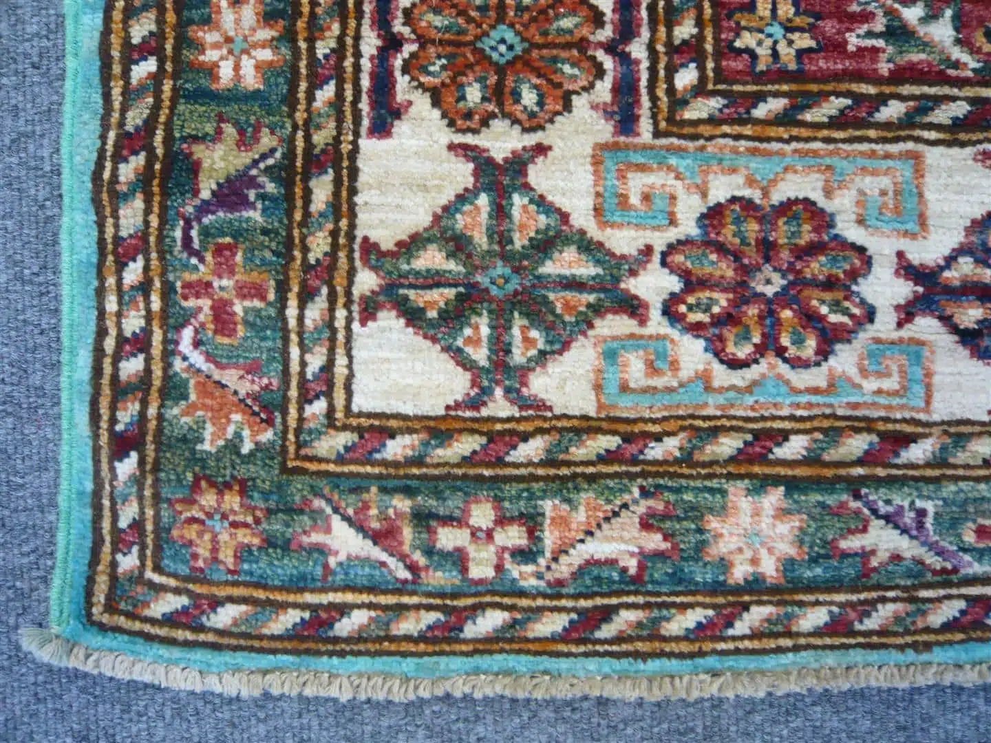 Fine Afghan Kazak Turquoise 2.42 x 1.72m