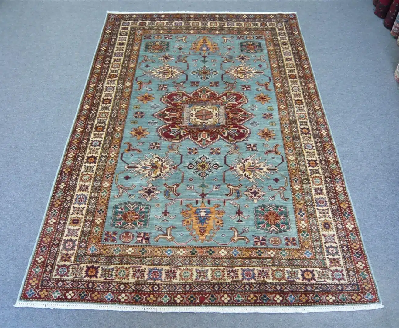 Fine Afghan Kazak Pale Green 2.64 x 1.76m