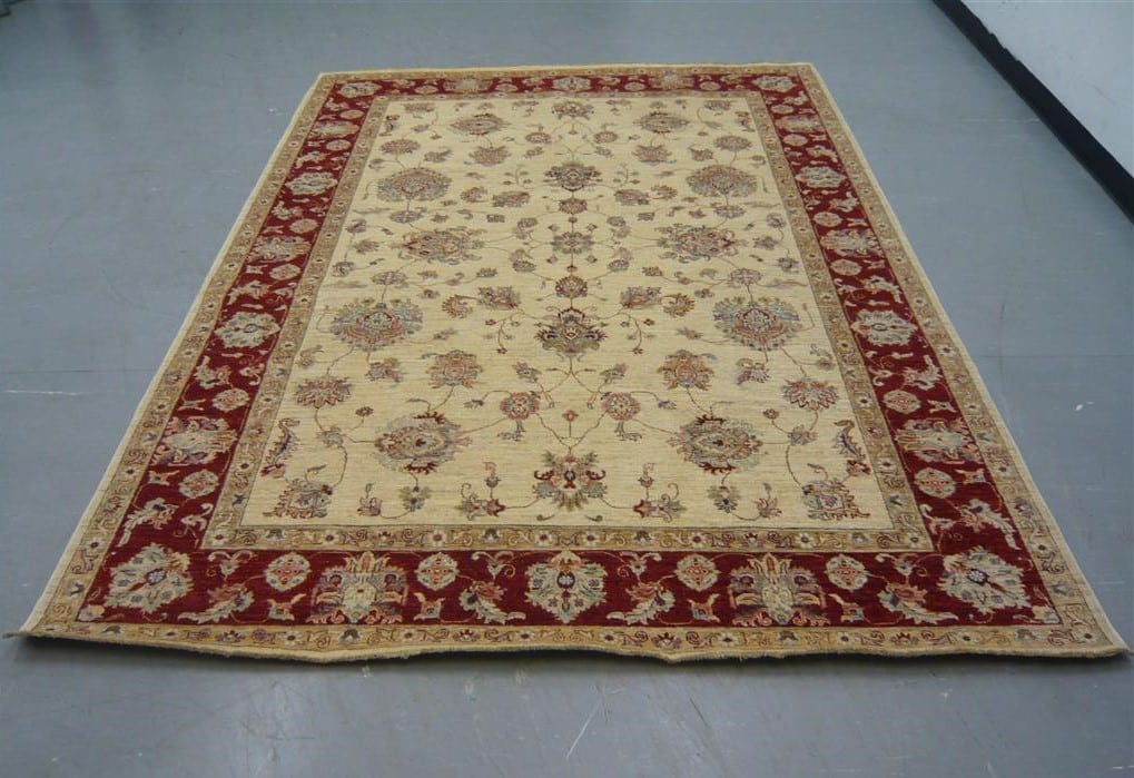 Fine Afghan Ziegler Cream/Red 2.91 x 2.07m