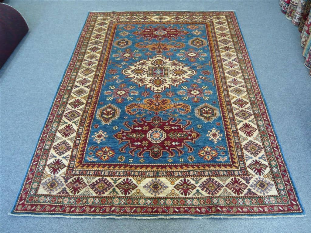 Fine Afghan Kazak Blue 2.42 x 1.73m