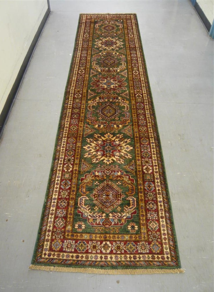 Fine Afghan Kazak Green 3.26 x 0.79m