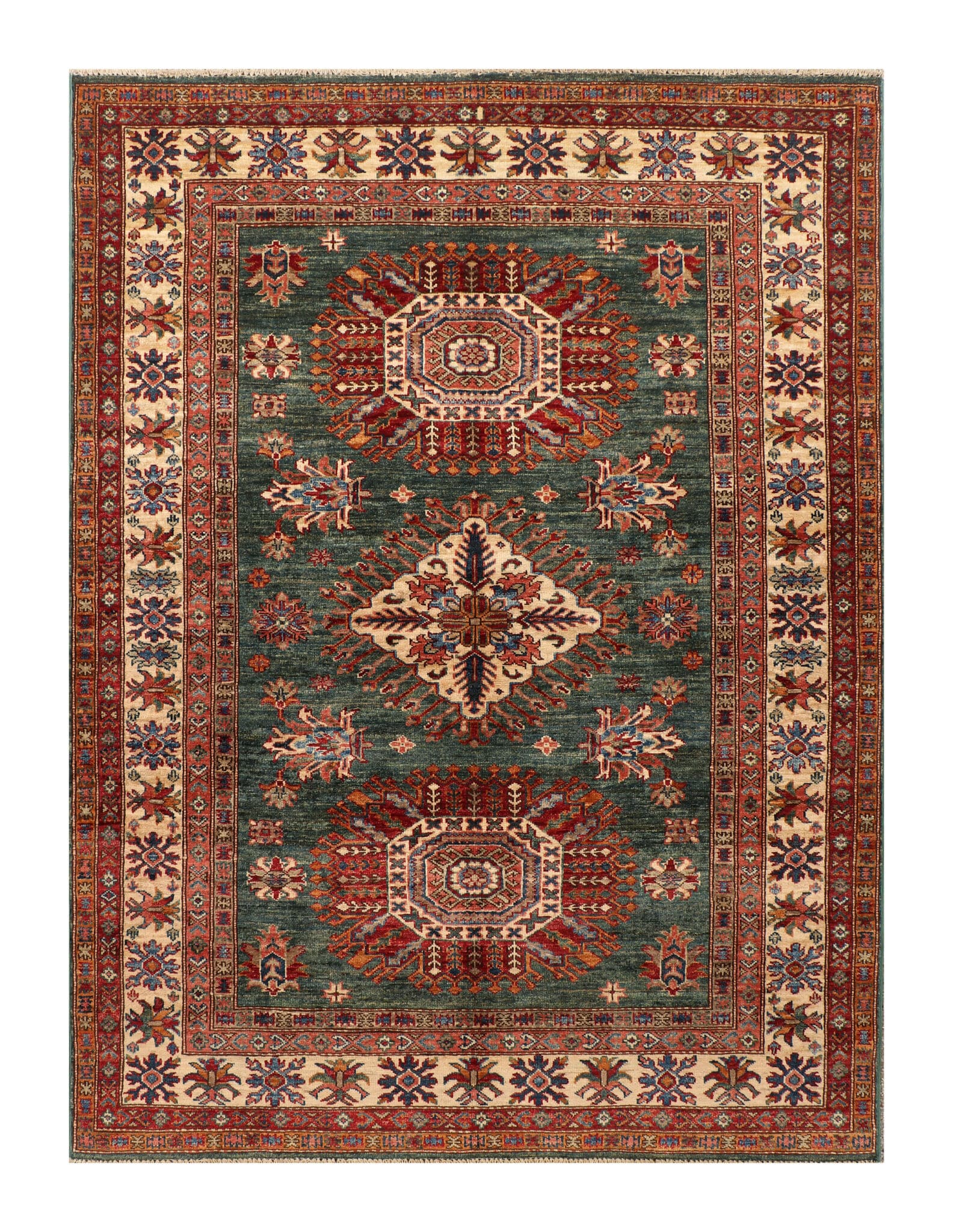 Fine Afghan Kazak Green 2.00 x 1.49m