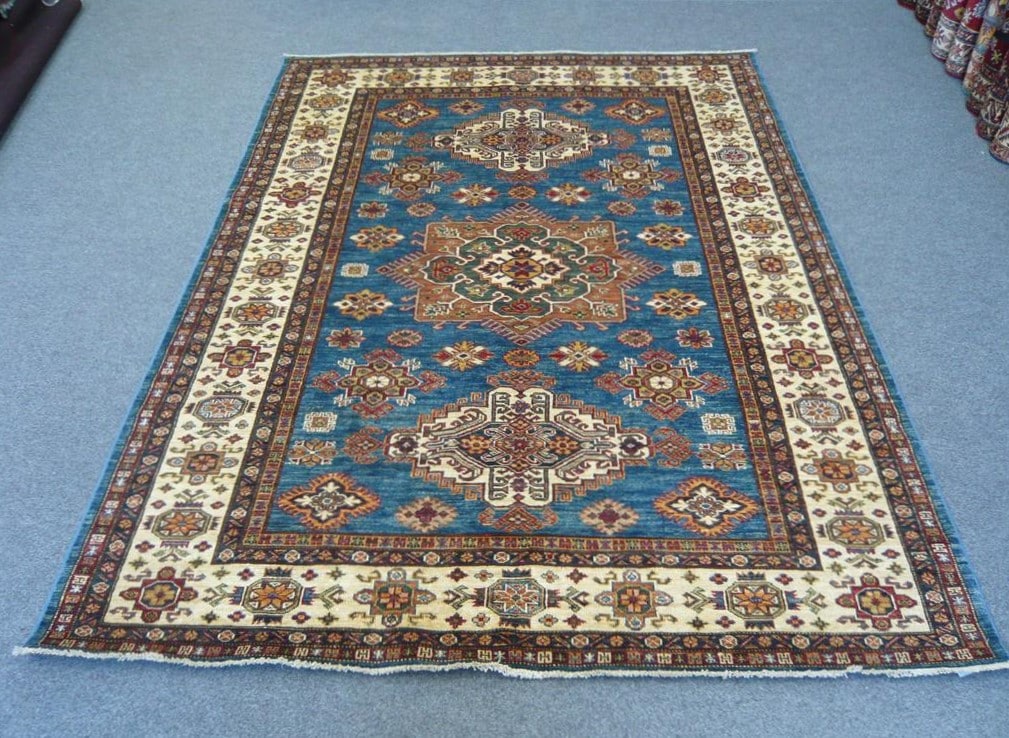 Fine Afghan Kazak Blue 2.35 x 1.72m